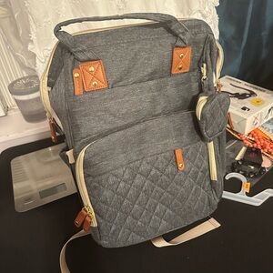 Stylish Gray backpack diaper bag